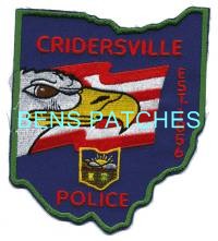 OHIO,CRIDERSVILLE POLICE 1 STATE SHAPED_wm